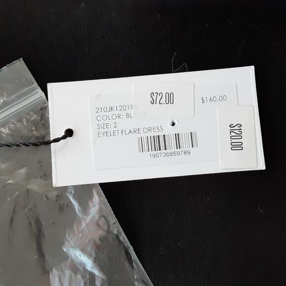 Milly Minis Eyelet Flare Dress Black Stretch Knit Toddler 2 Fit Flare Twirl NWT - Picture 6 of 12